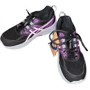 Asics Kids Black and Purple Shoes